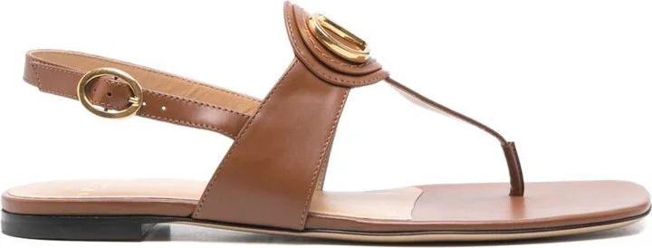 Valentino Garavani Vlogo Signature Leather Thong Sandals