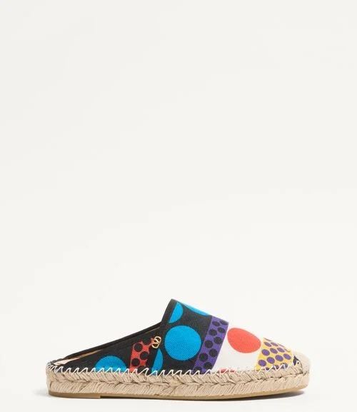 Valentino Garavani Vlogo Signature Mule In Optical Pois Canvas 25Mm