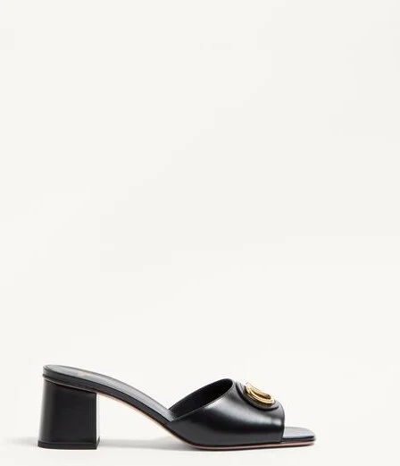 Valentino Garavani Vlogo Signature Slide Sandal In Calfskin 60Mm