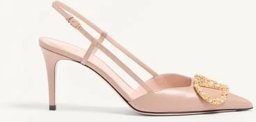 Valentino Garavani Vlogo Signature Slingback Calfskin Pump With Jewel Logo 80Mm