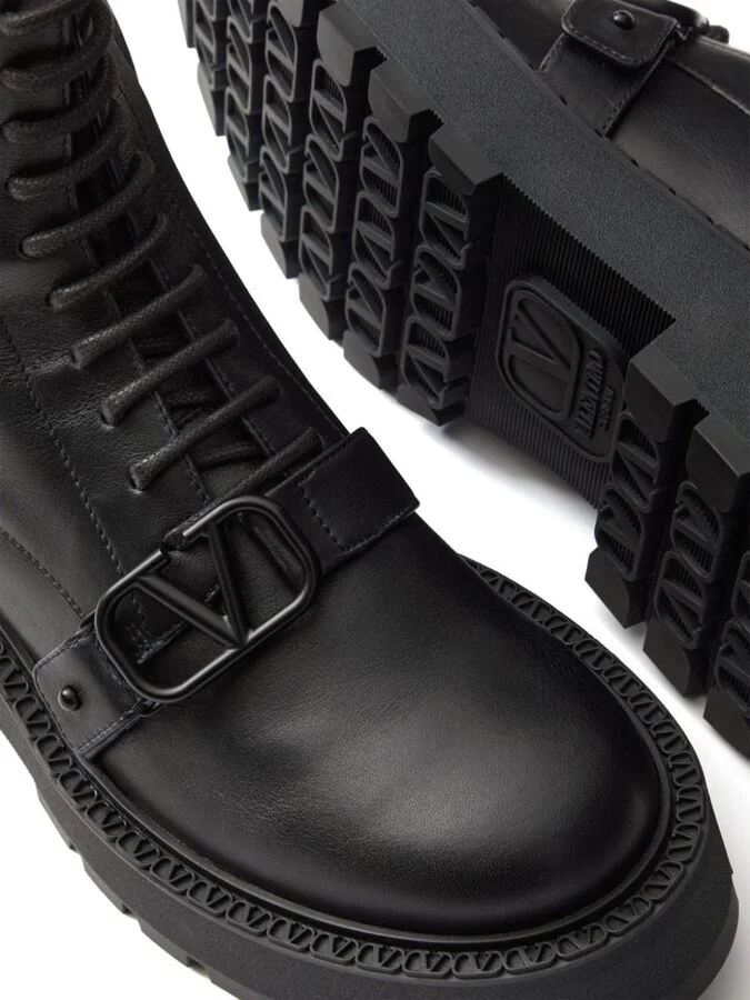 Valentino Garavani "Vlogo Signature" Strappy Ankle Boots - Image 4