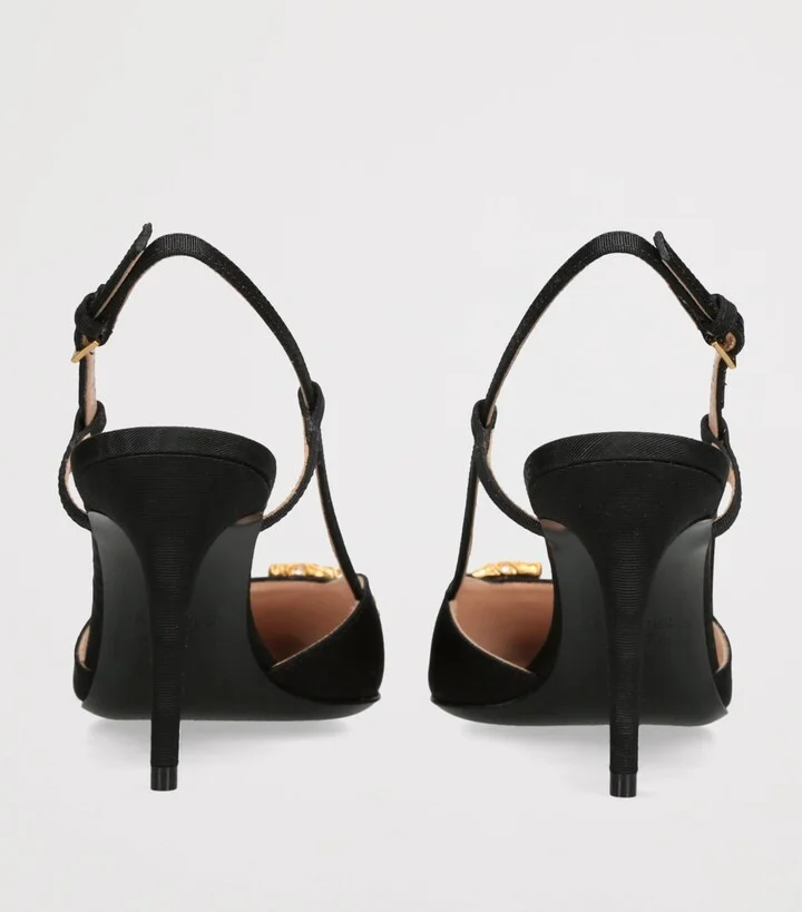 Valentino Garavani VLogo Strass Slingback Pumps 80 - Image 2