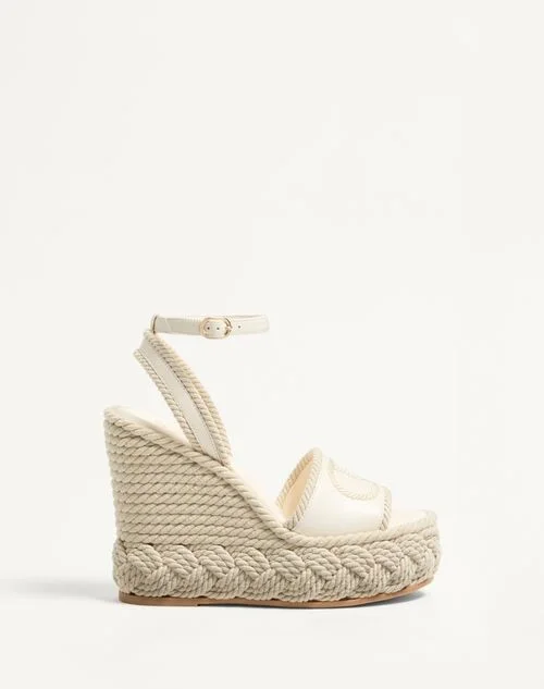 Valentino Garavani Vlogo Torchon Wedge Sandal In Nappa 130Mm