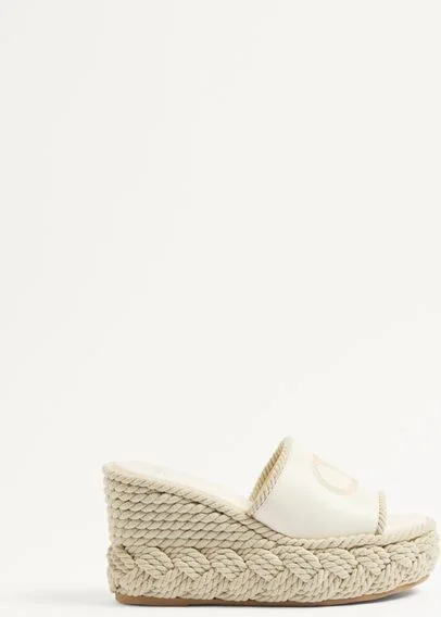 Valentino Garavani Vlogo Torchon Wedge Slide In Nappa 100Mm