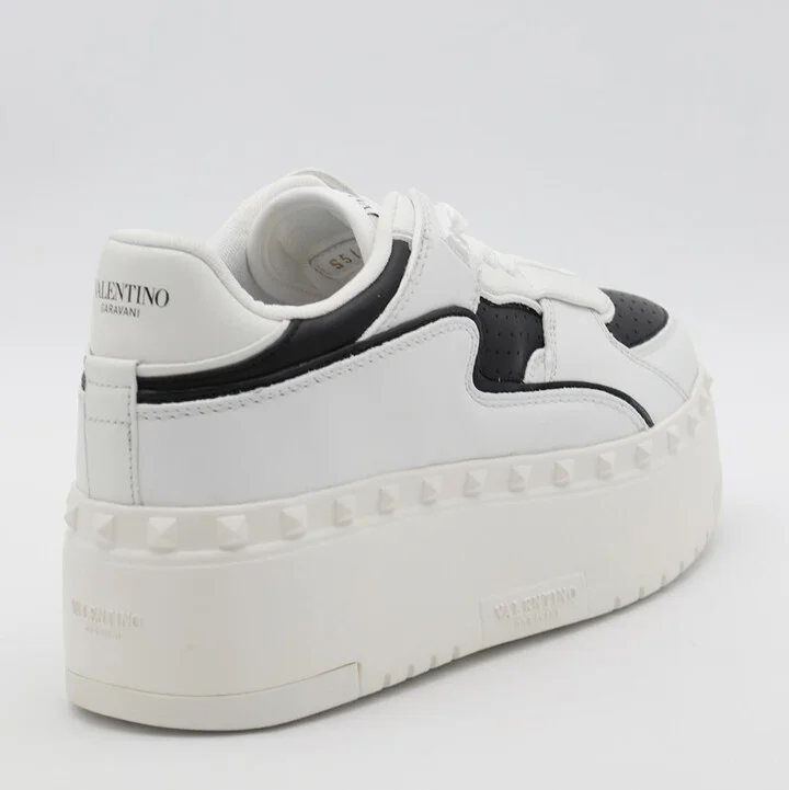 Valentino Garavani White And Black Leather Sneakers - Image 2