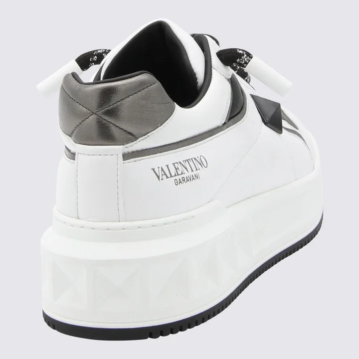 Valentino Garavani White And Black Leather Sneakers - Image 2