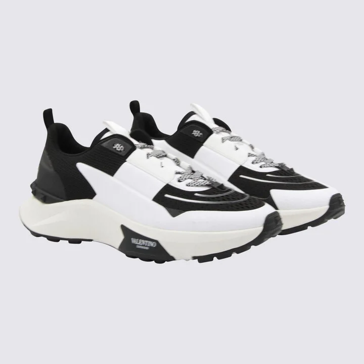 Valentino Garavani White And Black Leather True Act Sneakers - Image 2