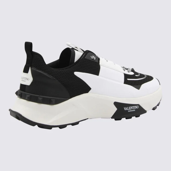 Valentino Garavani White And Black Leather True Act Sneakers - Image 3
