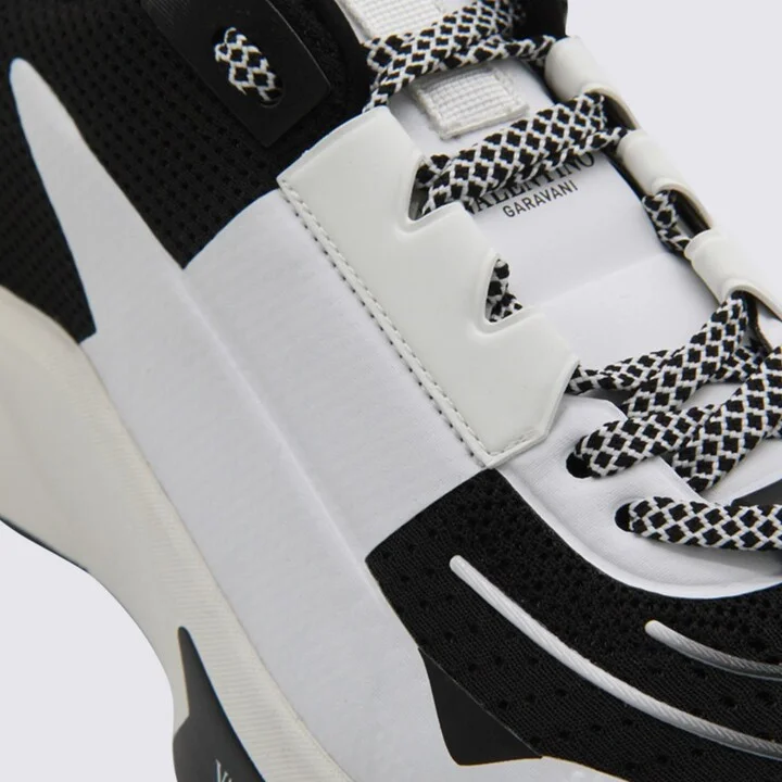 Valentino Garavani White And Black Leather True Act Sneakers - Image 4