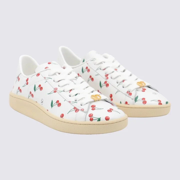 Valentino Garavani White And Red Leather Sneakers - Image 2