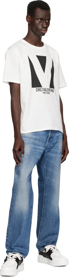 Valentino Garavani White & Black Low-Top One Stud XL Sneakers - Image 5