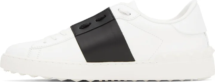 Valentino Garavani White & Black Open Sneakers - Image 3