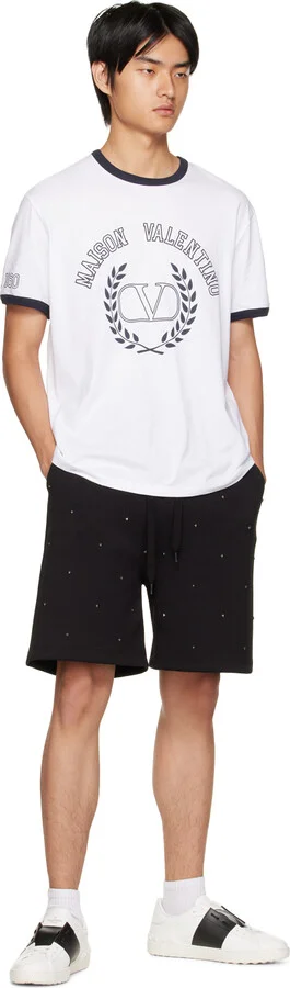 Valentino Garavani White & Black Open Sneakers - Image 5