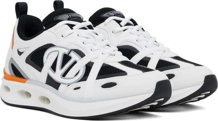 Valentino Garavani White & Black VLogo Easyjog Low-Top Sneakers - Image 4