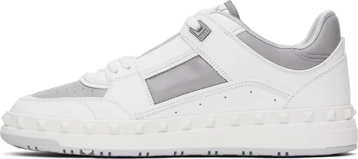 Valentino Garavani White & Gray Freedots Sneakers - Image 3