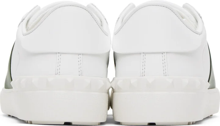 Valentino Garavani White & Green Open Sneakers - Image 2