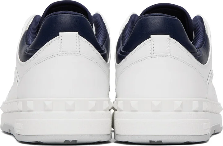 Valentino Garavani White & Navy Freedots Sneakers - Image 2