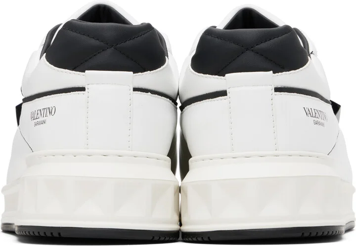Valentino Garavani White One Stud Low-Top Nappa Sneakers - Image 2