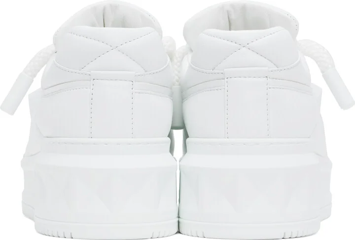 Valentino Garavani White One Stud XL Nappa Leather Low-Top Sneakers - Image 2