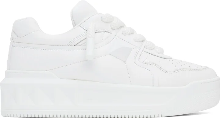 Valentino Garavani White One Stud XL Nappa Leather Low-Top Sneakers