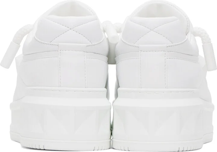 Valentino Garavani White One Stud XL Nappa Leather Sneakers - Image 2