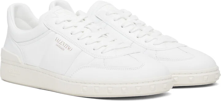Valentino Garavani White Upvillage Padded Leather Sneakers - Image 4
