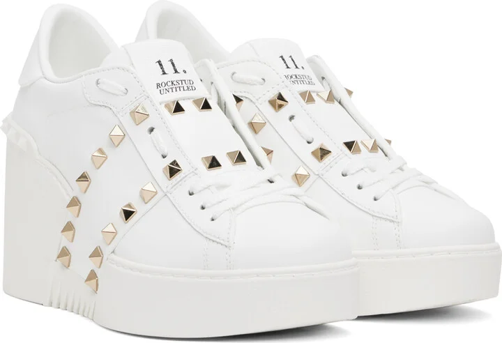 Valentino Garavani White Wedge Sneakers - Image 4