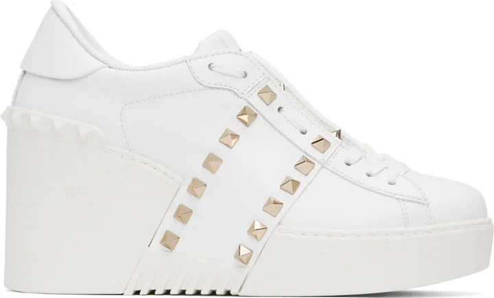 Valentino Garavani White Wedge Sneakers