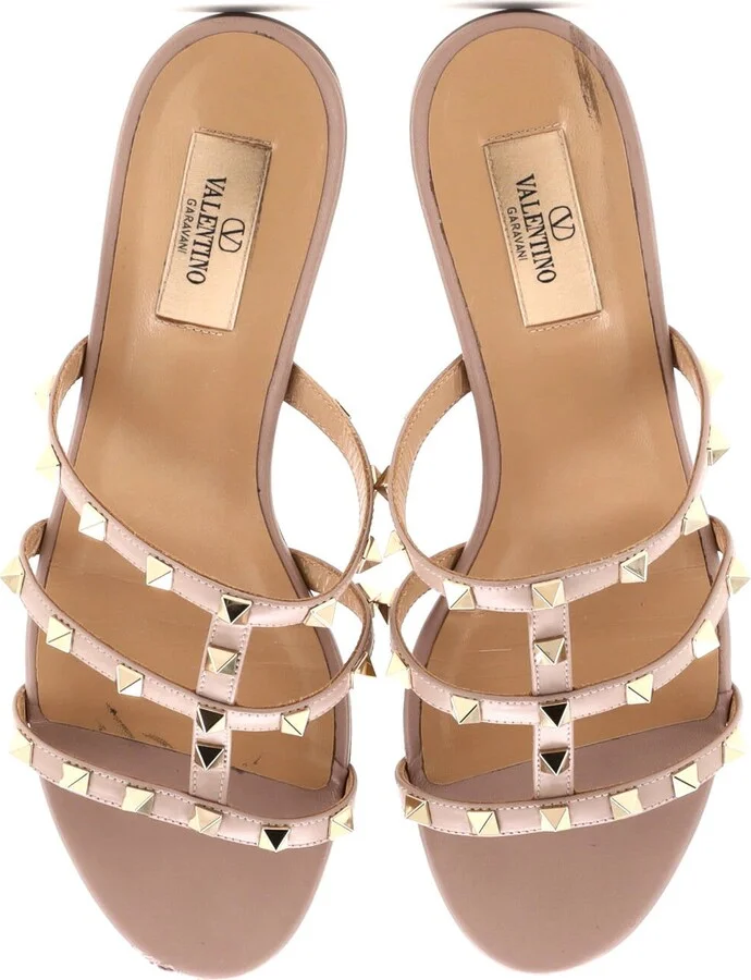VALENTINO GARAVANI Women's Multi Strap Rockstud Flat Sandals Leather - Image 2