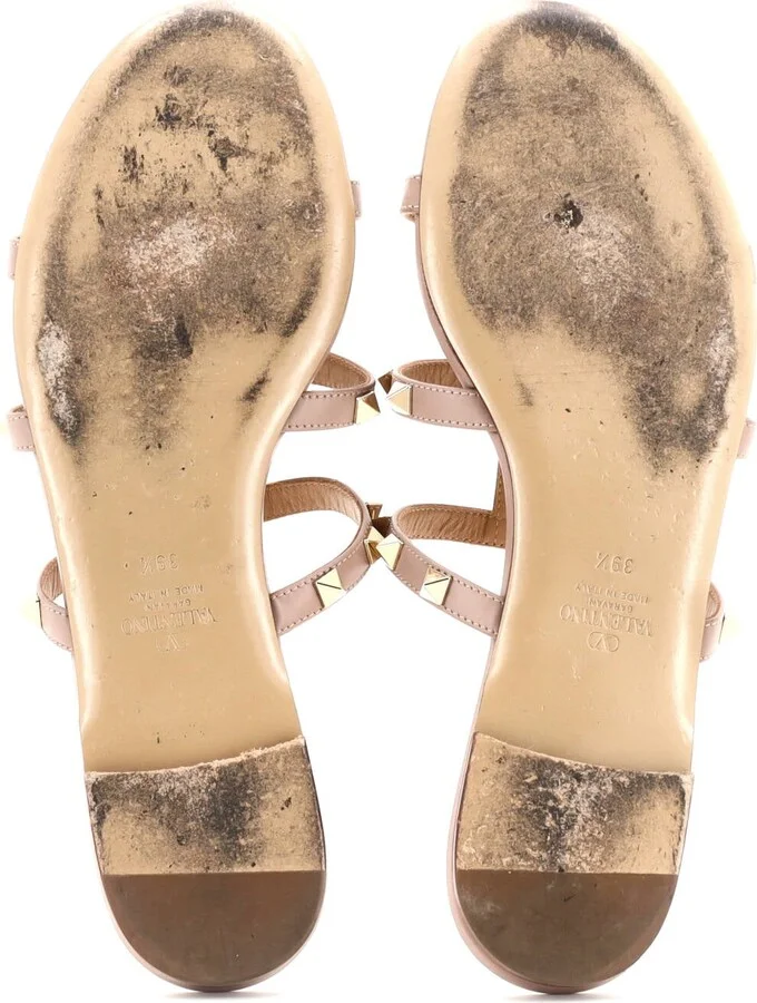 VALENTINO GARAVANI Women's Multi Strap Rockstud Flat Sandals Leather - Image 4