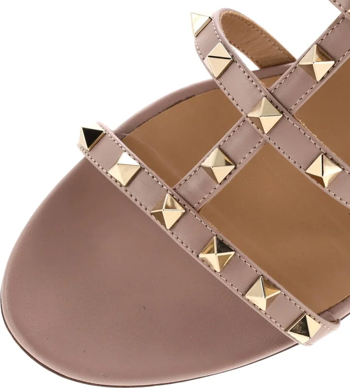 VALENTINO GARAVANI Women's Multi Strap Rockstud Flat Sandals Leather - Image 5