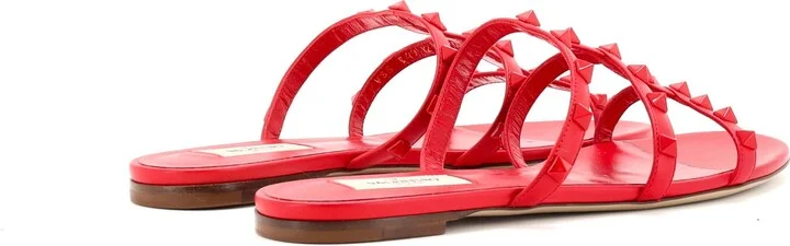 VALENTINO GARAVANI Women's Multi Strap Rockstud Flat Sandals Leather - Image 3