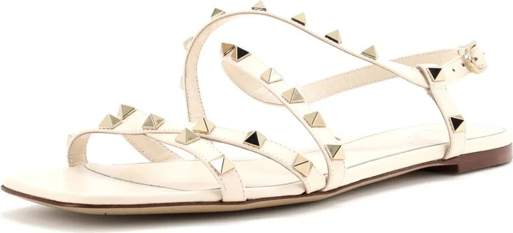 VALENTINO GARAVANI Women's Multi Strap Rockstud Flat Sandals Leather
