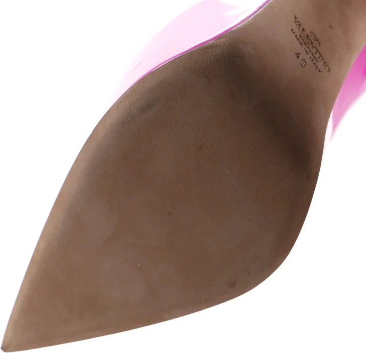 VALENTINO GARAVANI Women's Pointed Tan-Go Platform Pumps Patent 155 - Image 6