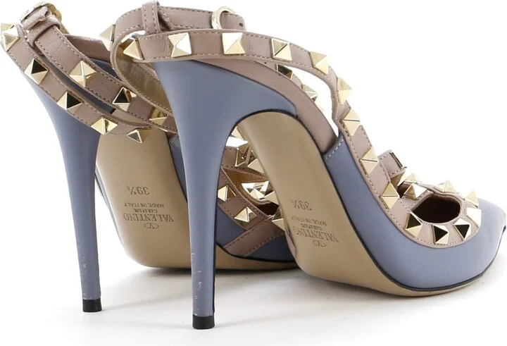 VALENTINO GARAVANI Women's Rockstud Ankle Strap Pumps Leather 100 - Image 3