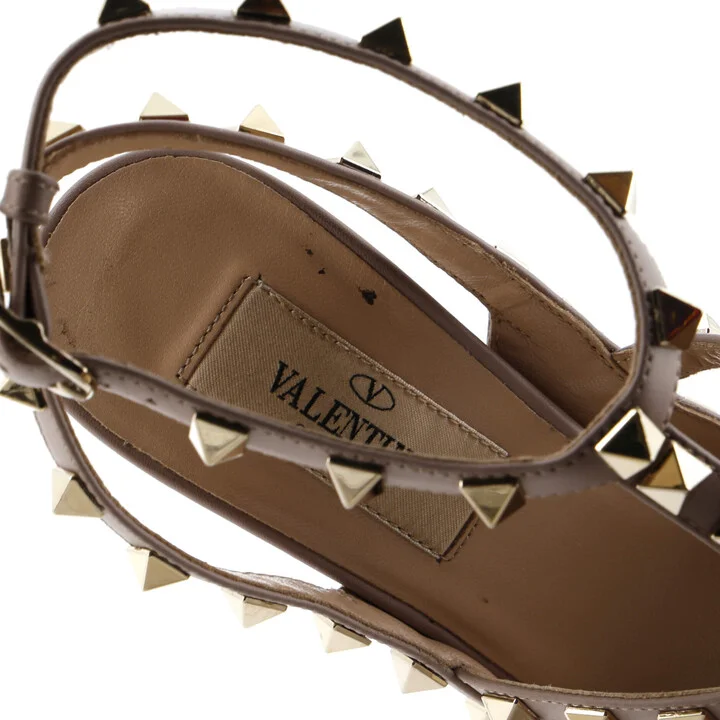 VALENTINO GARAVANI Women's Rockstud Ankle Strap Pumps Leather 100 - Image 5