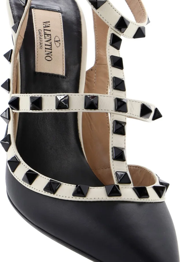 VALENTINO GARAVANI Women's Rockstud Ankle Strap Pumps Leather 100 - Image 5