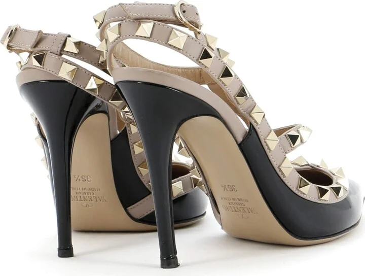 VALENTINO GARAVANI Women's Rockstud Ankle Strap Pumps Patent 100 - Image 3