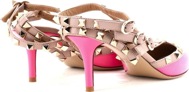 VALENTINO GARAVANI Women's Rockstud Caged Ankle Strap Pumps Leather 65 - Image 3