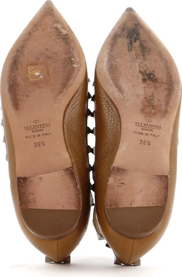 VALENTINO GARAVANI Women's Rockstud Caged Ballerina Flats Leather - Image 4