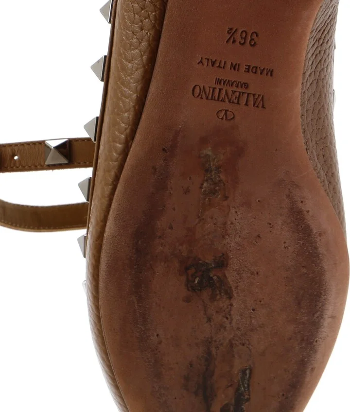 VALENTINO GARAVANI Women's Rockstud Caged Ballerina Flats Leather - Image 5