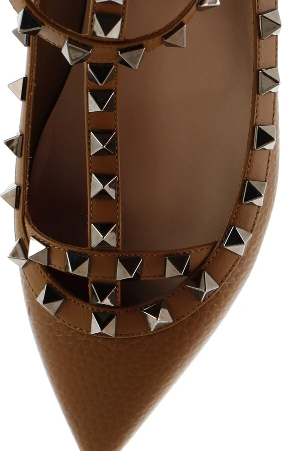 VALENTINO GARAVANI Women's Rockstud Caged Ballerina Flats Leather - Image 6