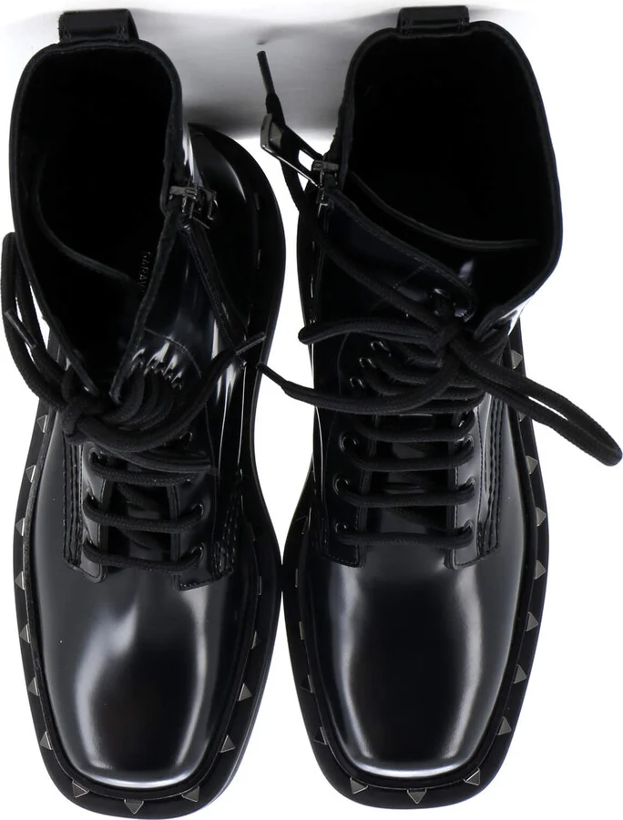 VALENTINO GARAVANI Women's Rockstud M-Way Combat Boots Leather - Image 2