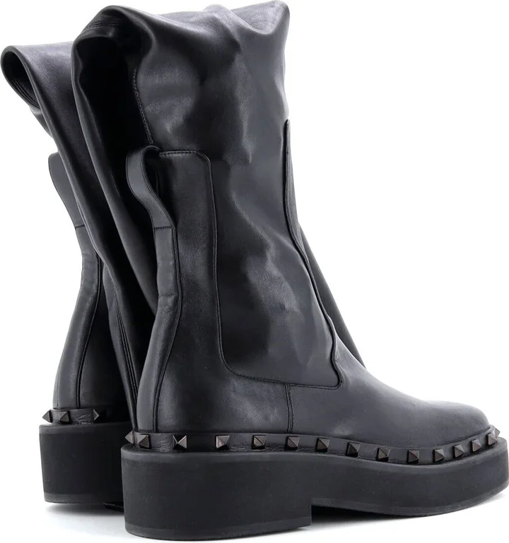 VALENTINO GARAVANI Women's Rockstud M-Way Over the Knee Boots Leather - Image 3