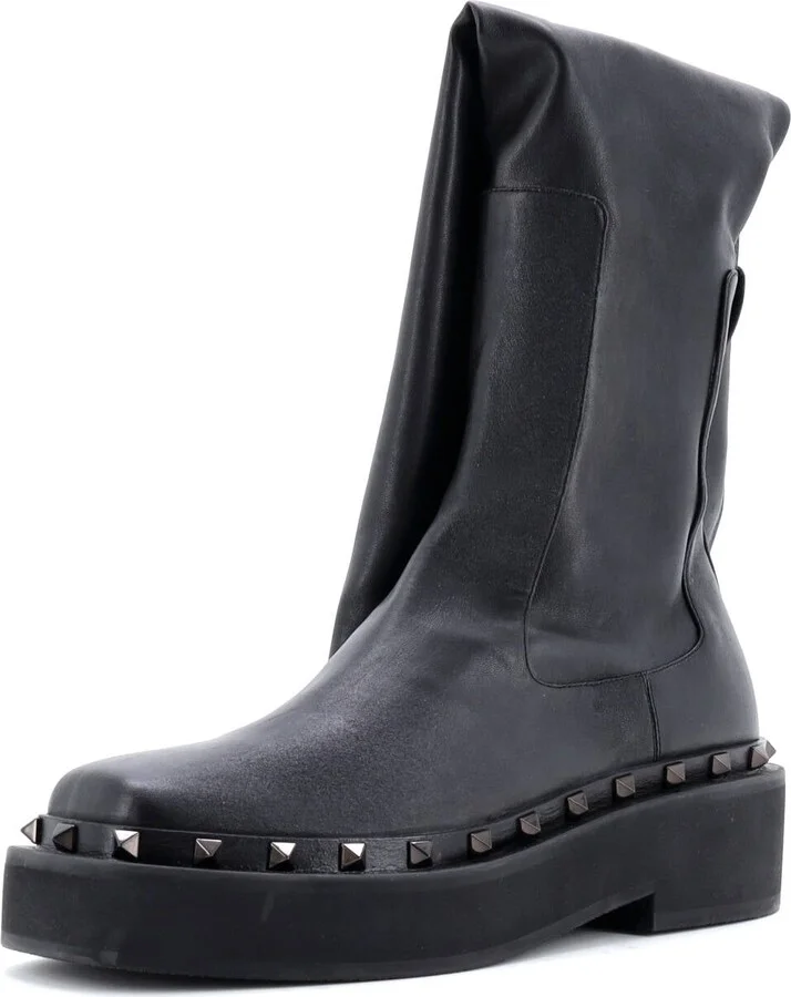 VALENTINO GARAVANI Women's Rockstud M-Way Over the Knee Boots Leather