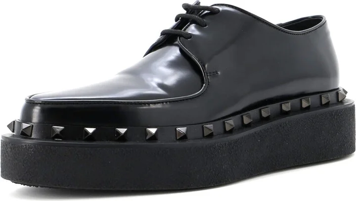 VALENTINO GARAVANI Women's Rockstud M-Way Platform Derby Shoes Leather
