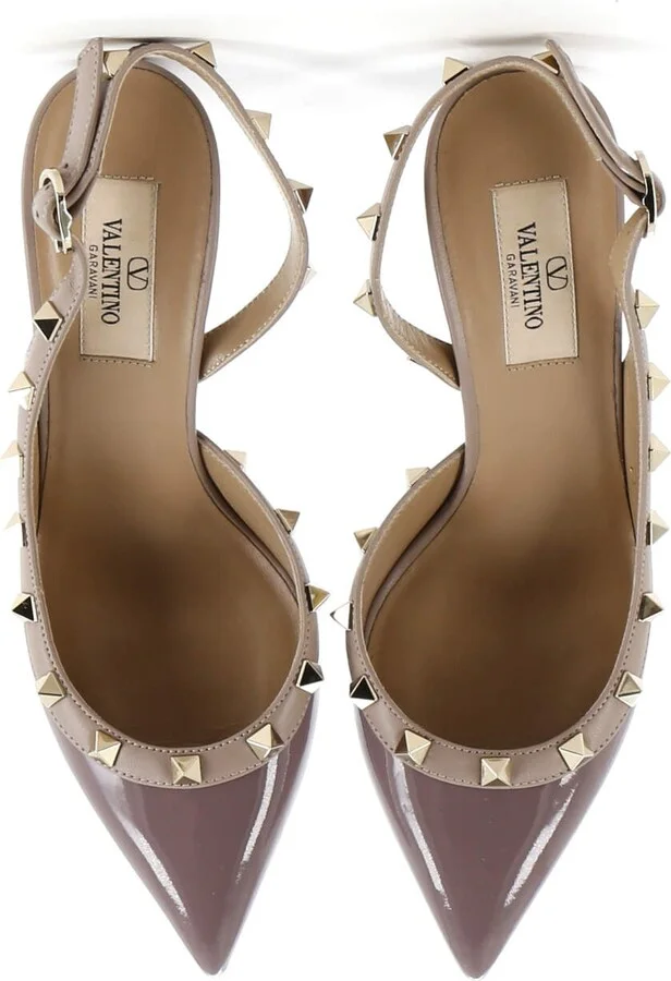 VALENTINO GARAVANI Women's Rockstud Slingback Pumps Patent - Image 2