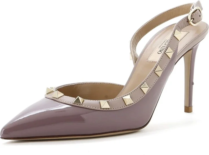 VALENTINO GARAVANI Women's Rockstud Slingback Pumps Patent