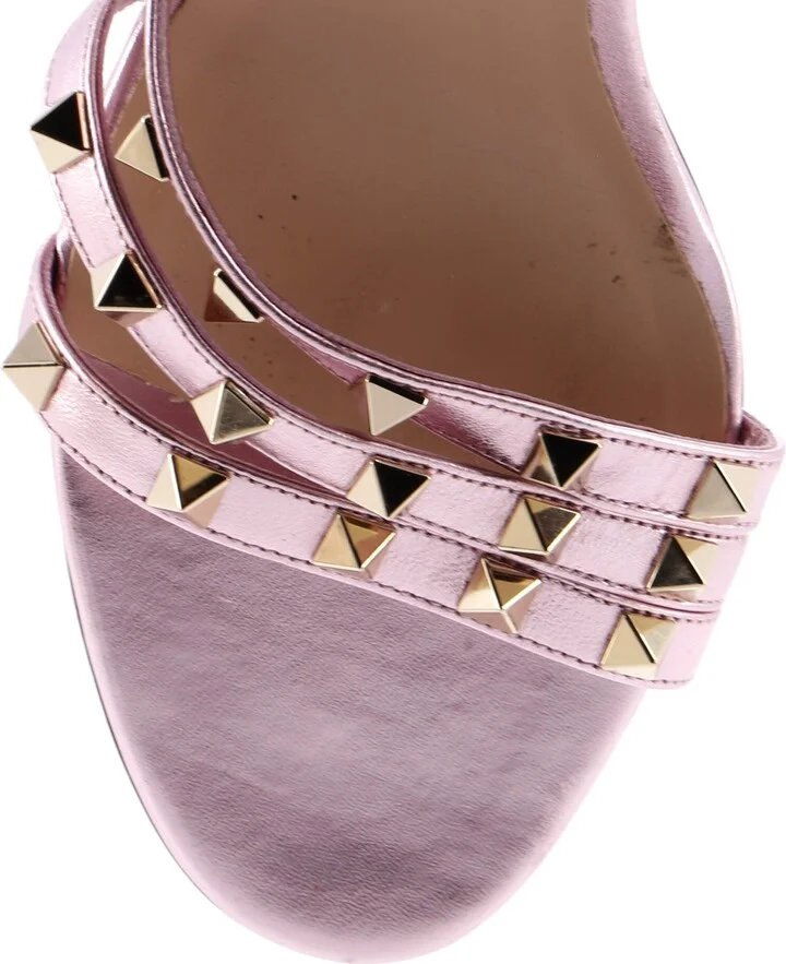 VALENTINO GARAVANI Women's Rockstud Strappy Heeled Mule Sandals Leather - Image 5