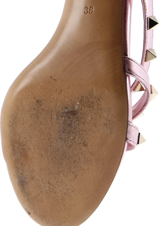 VALENTINO GARAVANI Women's Rockstud Strappy Heeled Mule Sandals Leather - Image 6